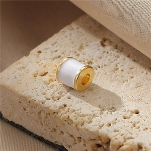 14K vergulde witte emaille cilinderkraal voor DIY kettingen en armbanden materiaal