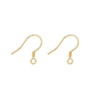 Par de ganchos para pendientes de plata S925 dorada con muelle y aro para joyería DIY