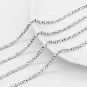 Glinsterende roestvrijstalen zirkonia klauwketting voor doe-het-zelf sieraden