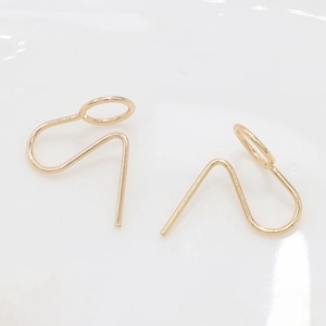 Clip per orecchini minimalisti in rame placcato oro 14k per creazione di gioielli fai-da-te