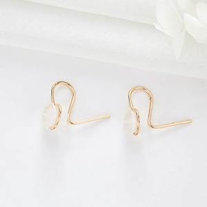 Clip per orecchini placcate oro 14k con fermi in gomma per creazione gioielli fai-da-te
