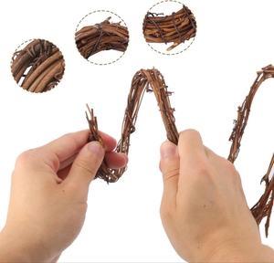 Close-up of flexible natural rattan vines for DIY wedding and Christmas floral decor