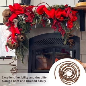 Flexible dark brown artificial vine rattan for Christmas wedding window decoration