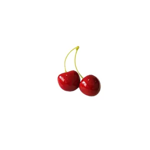 5 pairs of artificial red cherries with green stems for photography and home decoration