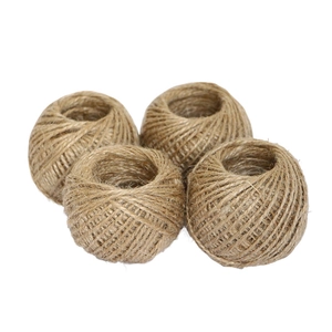 Set of four natural jute twine balls for decorative gift wrapping and DIY crafts