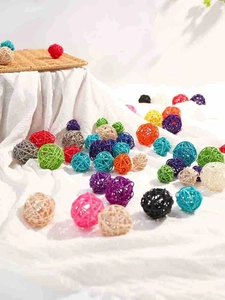 Colored Woven Rattan Balls Decorative Handmade Wicker Balls For Home Christmas Wedding Party DIY Crafts Pet Toys Aromatherapy