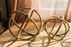 Minimalist hemp rope geometric decorative balls for Christmas tree or window display
