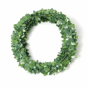 Artificial green leaf wreath for DIY handmade floral crafts and home decoration