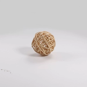 Natural rattan foot toy balls for parrots for shredding and playing in wood color