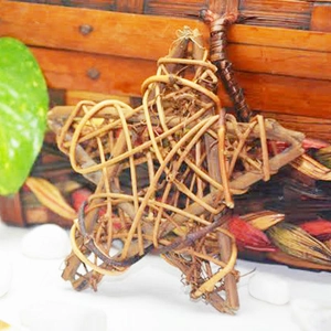 Handcrafted star-shaped rattan ornament for rustic home decor and store window displays