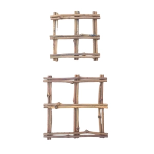 Natural dried vine branch frame in square lattice design for festive window decoration