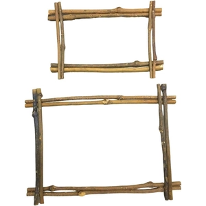 Set of two rectangular dry rattan frames for rustic wedding and Christmas decoration