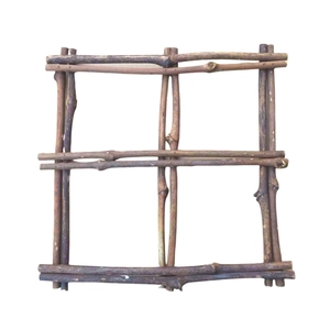 Handmade natural dry vine square grid frame for Christmas wedding decoration and props