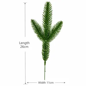 Ramo di pino artificiale da 26cm con larghezza 11cm per decorazioni natalizie