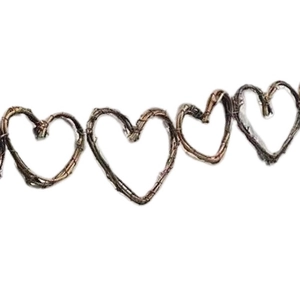Handcrafted heart-shaped rattan wreath for rustic wedding and Valentine decor
