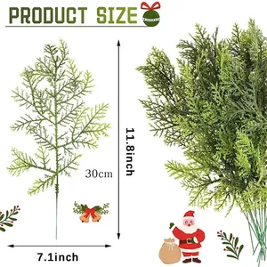Artificial PE Christmas tree branch 30cm size chart for DIY festive wreaths and decor