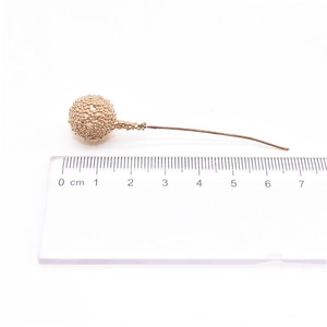 Frosted golden berry stem for DIY Christmas wreaths with a 1.5cm diameter sphere