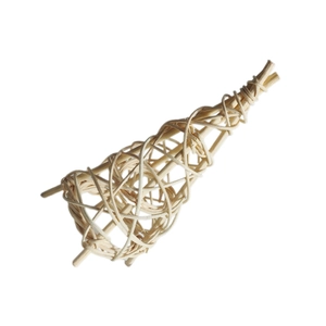 Natural hand-woven rattan cone toy for parrots and air plant decorative bird hanger