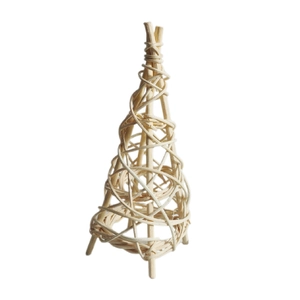 Handwoven rattan tower hanging toy for parrots and air pineapple plant holder