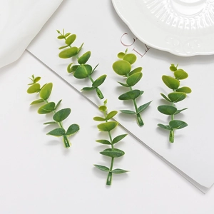Artificial eucalyptus leaves in green plastic for Nordic style home greenery decor