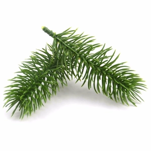 Artificial pine needle branch 10cm for Christmas DIY crafts and home wedding decoration