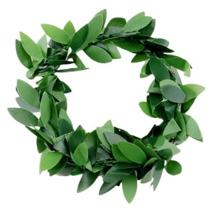 Rond de serviette en feuilles vertes artificielles pour décoration de table de Noël