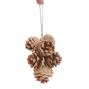Ornements de pommes de pin naturelles avec corde de chanvre pour décoration rustique de Noël