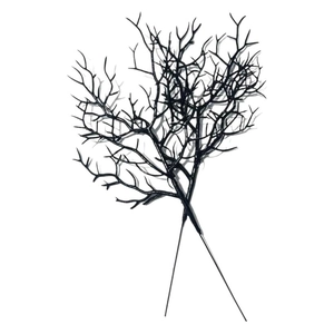 Lot de deux branches artificielles noires pour décoration d'Halloween et art floral