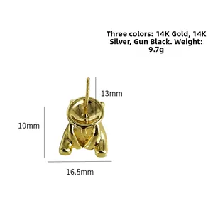 Vue détaillée du pendentif ours avec poids de 9,7g et dimensions de 10mm en métal