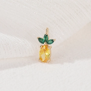 Schattige vergulde ananas hanger met zirkonia voor doe-het-zelf kettingen en oorbellen