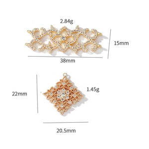 14K gold plated hollow zircon flower pendants with detailed weight and size specifications