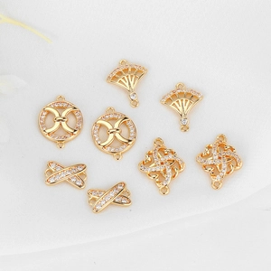 Copper Zirconia DIY Jewelry Making Connector Findings Hollow Fan Moon Star Geometric Pendants For Necklace Bracelet Earring Women Jewelry Accessories