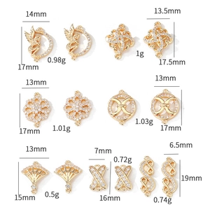Detailed view of cubic zirconia gold pendants with precise dimensions and weight specs
