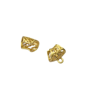 24k gold plated hollow semi-tube jewelry connectors for DIY bracelet making