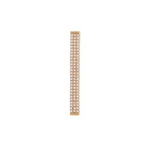 Minimalistische 18K Gold Anhänger Halskette mit vierreihigem Zirkon-Besatz für Damen