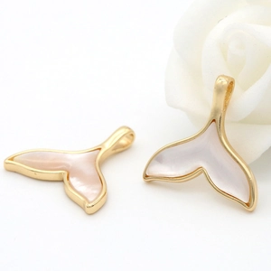 Elegante gouden visstaart hangers met iriserende parelmoer voor DIY sieraden maken
