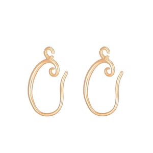 Minimalist 14k rose gold spiral earring hooks for handmade jewelry DIY making
