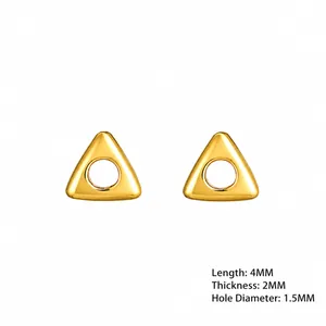 DIY 14K gold filled triangle bead 4mm length with 1.5mm hole for handmade jewelry