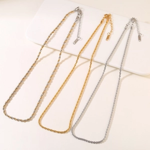 Minimalistische Edelstahl Kordelkette Halskette Für Damen Light Luxury Nische Design Seilkette Schmuck Zubehör Geschenk