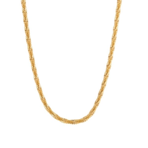 Poliertes Gold-Edelstahl-Halskette mit filigranem, geflochtenem Ketten-Design für Damen