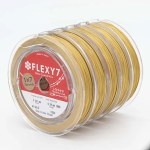 Filo per perline in acciaio inossidabile rivestito in nylon dorato 1x7 0,40mm