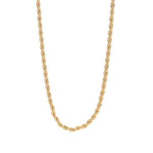 Chaîne corde classique en acier inoxydable doré avec une texture en spirale brillante