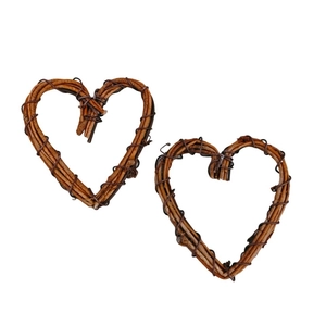 Heart Shaped Rattan Wreath Rustic Natural Wood Vine Hanging Ornament For Christmas Wedding Valentine Home Decor DIY Craft