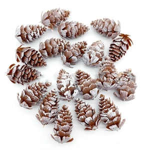 Natural-look artificial frosted pine cones for DIY crafts and Christmas decoration
