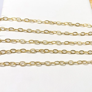 Minimalist 14k gold textured cable chain necklace links for jewelry making crafting