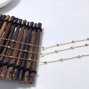Exquisite 14k gold plated satellite chain necklace with delicate beads for DIY jewelry