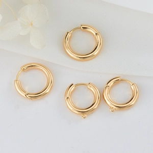 Minimalisti Orecchini a Cerchio Rotondi in Rame Placcati Oro 14K per Donna Componenti per Creazione Gioielli DIY