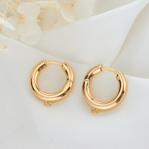 Orecchini a cerchio placcati oro 14K con gancio per ciondoli e creazione gioielli fai da te