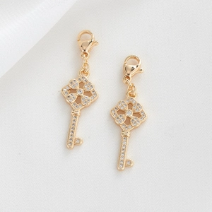 Minimalistische Goldene Schlüsselanhänger mit Zirkon-Karabiner für DIY-Halsketten