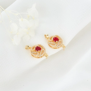 Luxus Vergoldetes Kupfer Kamelie Anhänger Basis Rohlinge Mit Strass Einlage Hohl Blume Rund Rahmen Verbinder Für DIY Ohrring Halskette Schmuckherstellung Zubehör